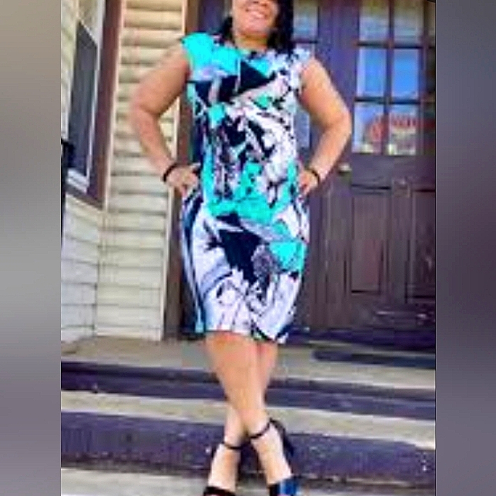 Connected Apparel Floral Print Sleeveless Dress - Picture 12 of 12